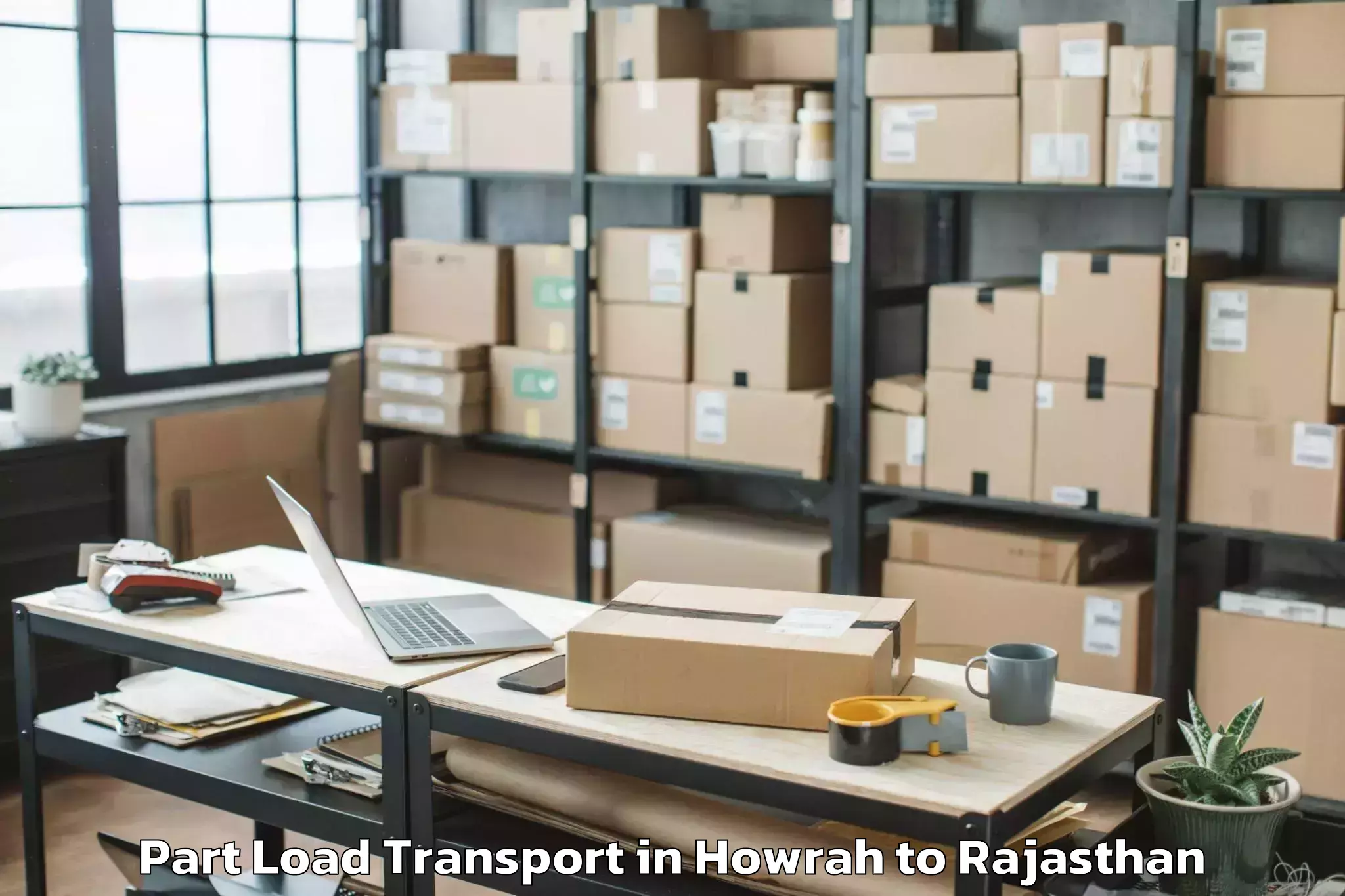 Book Howrah to Bhindar Part Load Transport Online